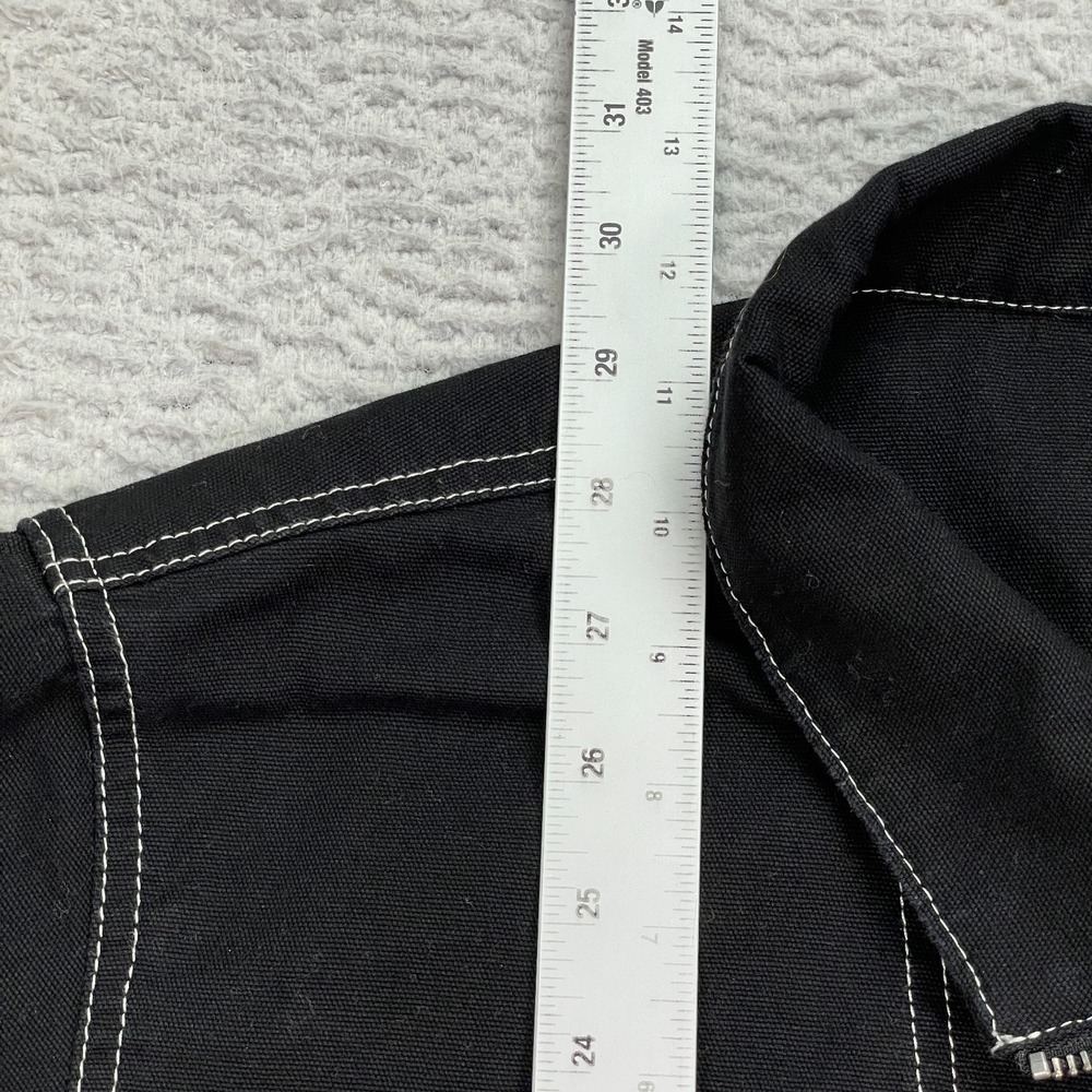 Vans Jacket Mens Large Halifax Anorak Black Canvas‎ 1/4 Zip Skater Streetwear - Picture 4 of 6